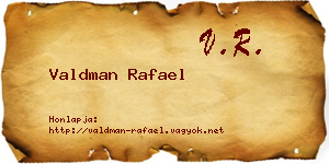 Valdman Rafael névjegykártya